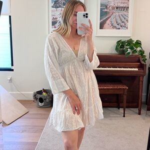 Antica Santorina White Sheer Beach Cover-Up Dress – Size XL